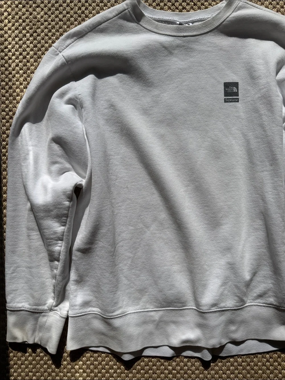The North Face Supreme White Minimal Logo Crewneck Sweatshirt - Men's XL